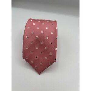 Bloomingdale's The Mens Store Pink Floral 100% Silk Tie‎ 3" Summer Spring Vibe
